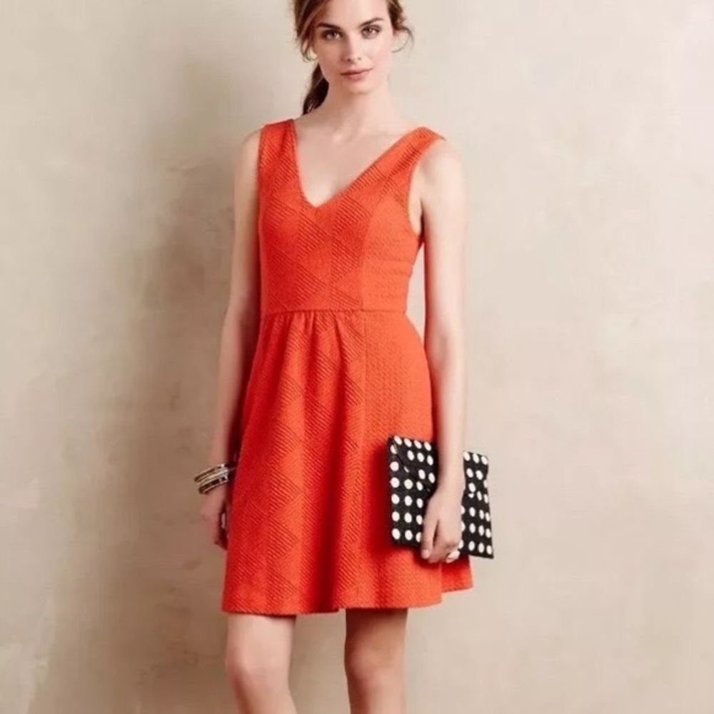Anthropologie Maeve size 10 orange dress